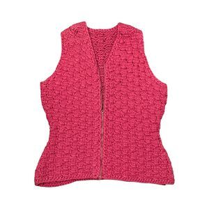 Handmade Chunky Knit Zip Vest | Cottagecore Grandmacore Chunky Sweater Vest
